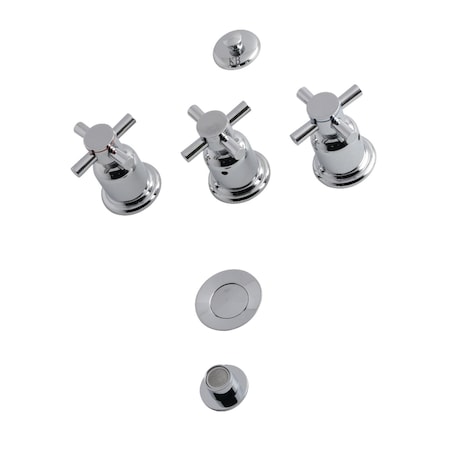 Kingston Brass Concord KB6321DX 3-Handle Bidet Faucet, Polished Chrome KB6321DX